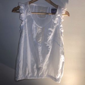 Free People White Cotton Blouse OS